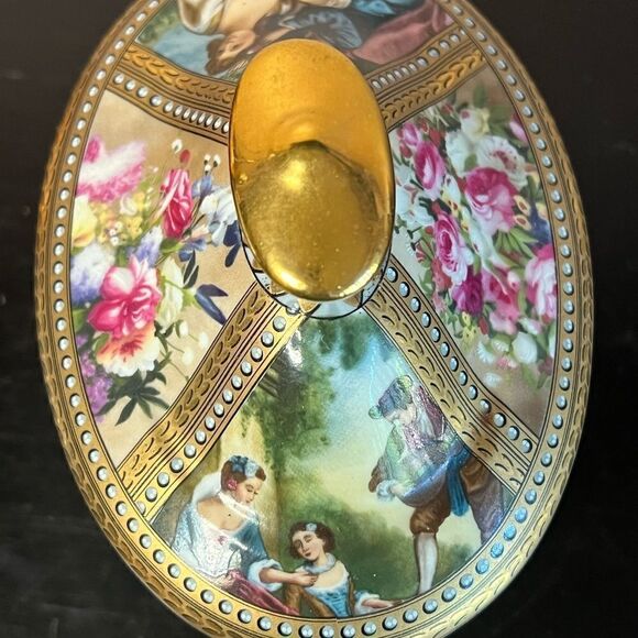 Limoges France vintage hand painted lidded jar - Picture 7 of 12